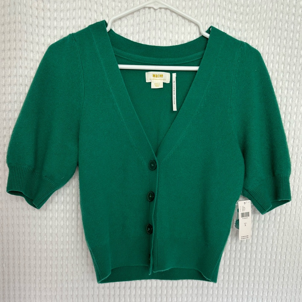 NWT Cashmere Maeve puff sleeve cardigan